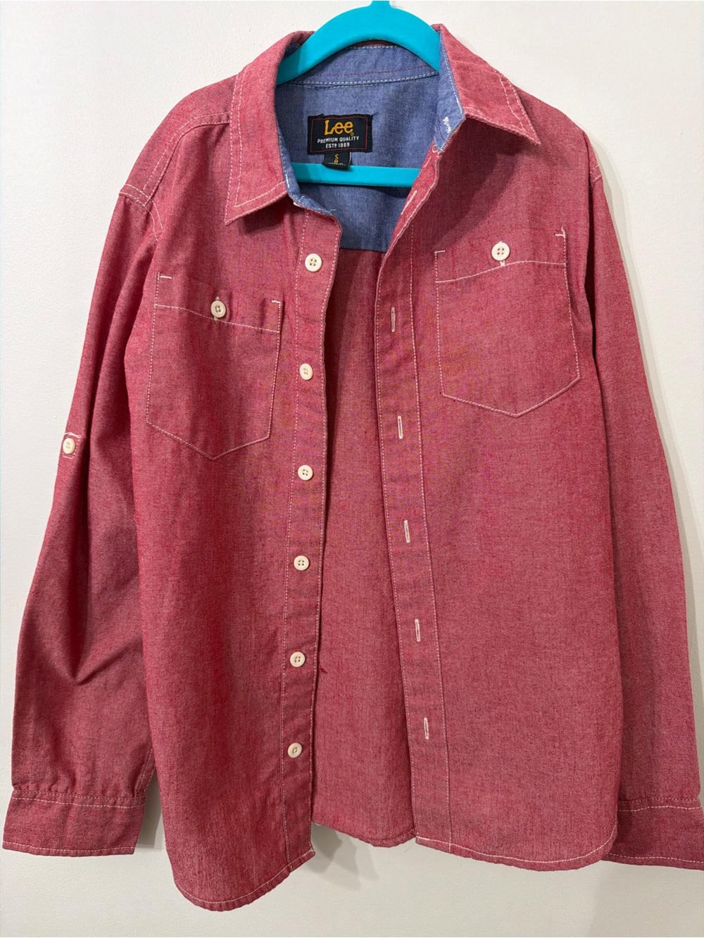 Lee Vintage-Style Red Chambray Shirt Jacket